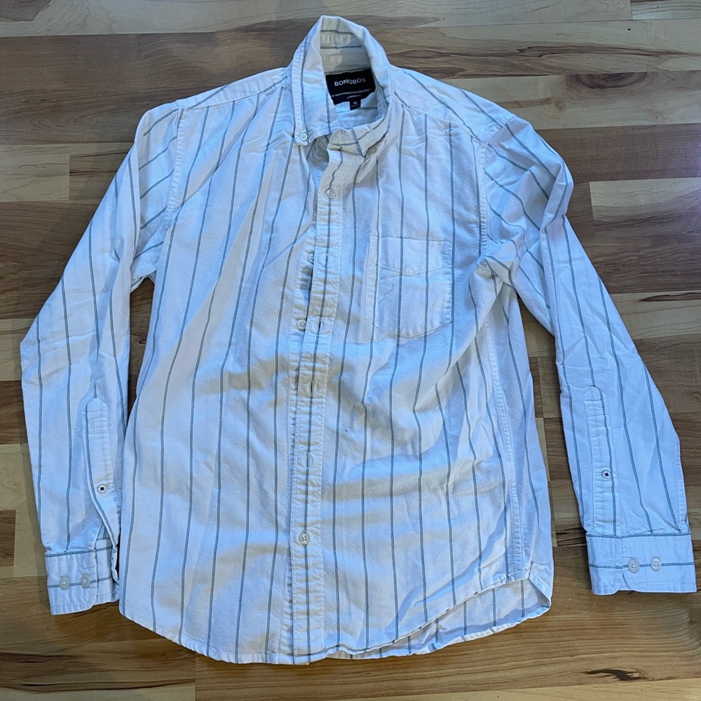 Bonobos White Striped Men's Shirt
